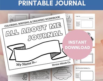 All About Me Kids Activity Book: Homeschool Printable Worksheet (Digital Download)