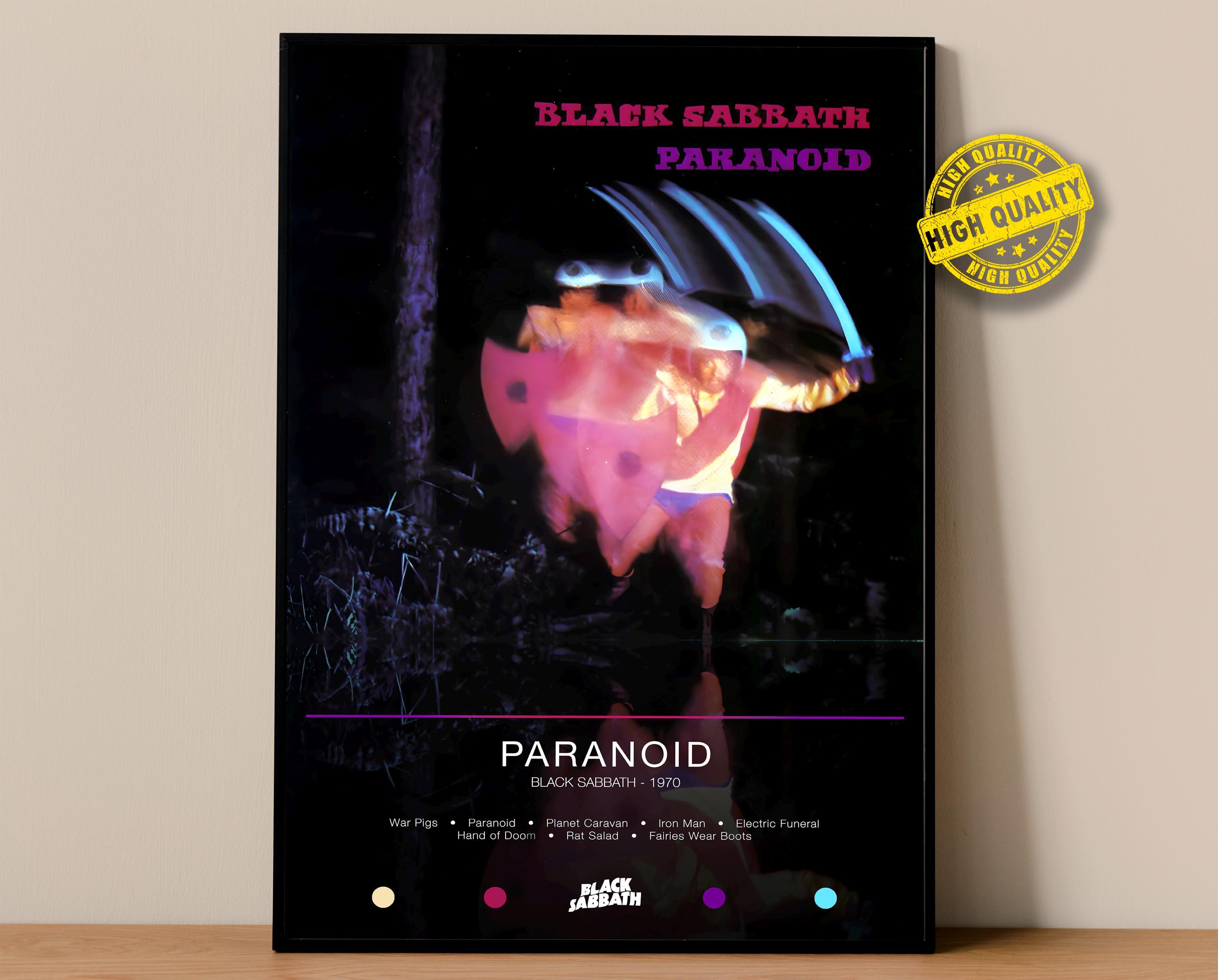 Black Sabbath Poster | Paranoid Poster | Album Poster Prints | Wall Decor Posters | Album Cover | Metal Music Poster