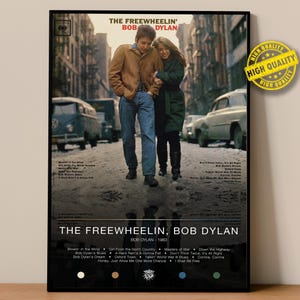 Póster de Bob Dylan / Póster de Bob Dylan de Freewheelin' / Impresiones de pósteres de álbumes / Pósteres de decoración de pared / Portadas de álbumes / Póster de música rock