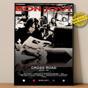 Bon Jovi Poster | Cross Road Poster | Album Poster Prints | Wall Decor Posters | Album Cover | Rock Music Poster