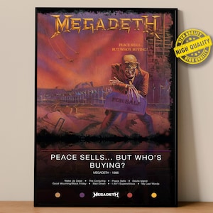 Megadeth Poster | Peace Sells... but Who&#39;s Buying? Poster | Album Poster Prints | Wall Decor Posters | Album Cover | Metal Music Poster