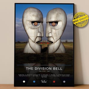 Póster de Pink Floyd / Póster de The Division Bell / Impresiones de pósteres de álbumes / Pósteres de decoración de paredes / Portadas de álbumes / Póster de música rock