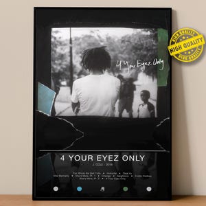 J Cole Poster | 4 Your Eyez Only Poster | Album Poster Prints | Wall Decor Posters | Album Cover | Rap Music Poster