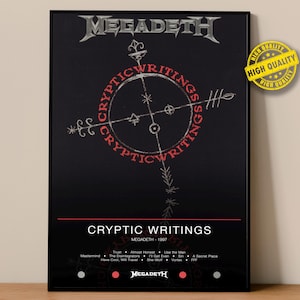 Megadeth Poster | Cryptic Writings Poster | Album Poster Prints | Wall Decor Posters | Album Cover | Metal Music Poster