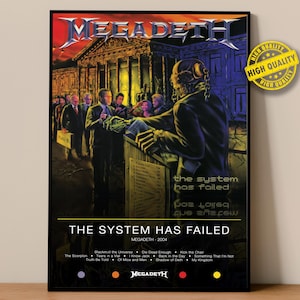Megadeth Poster | The System Has Failed Poster | Album Poster Prints | Wall Decor Posters | Album Cover | Metal Music Poster