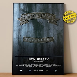 Bon Jovi Poster | New Jersey Poster | Album Poster Prints | Wall Decor Posters | Album Cover | Rock Music Poster