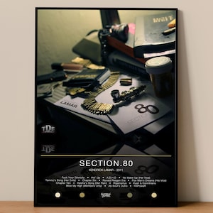 Poster di Kendrick Lamar / Poster di Section.80 / Stampe di poster di album / Poster di decorazioni da parete / Copertina di album / Poster di musica rap