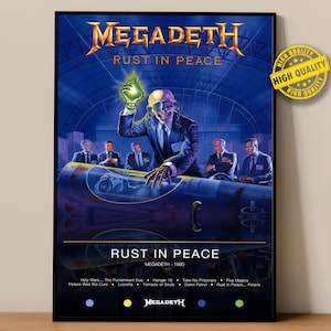 Megadeth Poster | Rust In Peace Poster | Album Poster Prints | Wall Decor Posters | Album Cover | Metal Music Poster