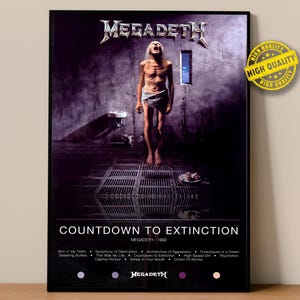 Megadeth Poster | Countdown To Extinction Poster | Album Poster Prints | Wall Decor Posters | Album Cover | Metal Music Poster