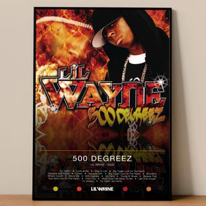 Poster di Lil Wayne / Poster di 500 Degreez / Stampe di poster di album / Poster decorativi da parete / Copertina di album / Poster di musica rap