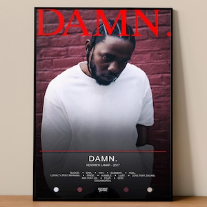 Kendrick Lamar Poster | DAMN. Poster | Album Poster Prints | Wall Decor Posters | Album Cover | Rap Music Poster