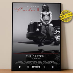 Poster di Lil Wayne / Poster di Tha Carter II / Stampe di poster di album / Poster di decorazioni da parete / Copertina di album / Poster di musica rap
