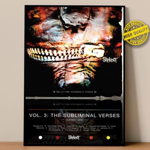 Slipknot Poster | Vol. 3: The Subliminal Verses Poster | Album Poster Prints | Wall Decor Posters | Album Cover | Metal Music Poster