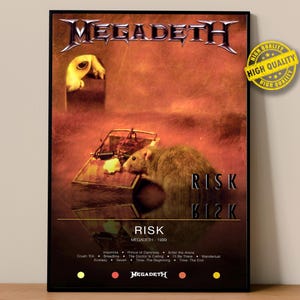 Megadeth Poster | Risk Poster | Album Poster Prints | Wall Decor Posters | Album Cover | Metal Music Poster