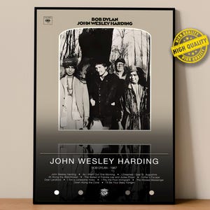 Bob Dylan-poster | John Wesley Harding-print | Albumposterafdrukken | Wanddecoratieposters | Albumomslag | Rockmuziekposter