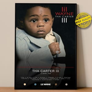 Lil Wayne Poster | Tha Carter III Poster | Album Poster Prints | Wall Decor Posters | Album Cover | Rap Music Poster