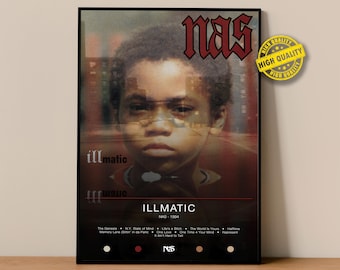 Nas Poster | Illmatic Poster | Album Poster Prints | Wall Decor Posters | Album Cover | Rap Music Poster
