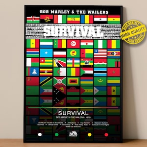 Bob Marley & The Wailers Poster | Survival Poster | Album Poster Prints | Wall Decor Posters | Album Cover | Reggae Music Poster
