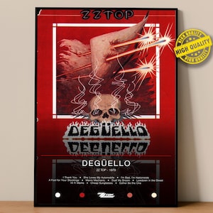 ZZ Top Poster | Deguello Poster | Album Poster Prints | Wall Decor Posters | Album Cover | Rock Music Poster