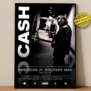 Johnny Cash Poster | American III: Solitary Man Poster | Album Poster Prints | Wall Decor Posters | Album Cover | Country Music Poster