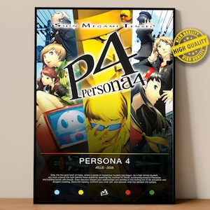 Poster Persona 4 | Poster de jeu vidéo | Impressions de jeux vidéo | Affiches décoratives murales | Cadeau de jeu | Affiche de jeu vidéo | Décoration de jeu