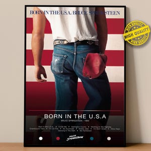 Póster de Bruce Springsteen / Póster de Nacido en EE. UU. / Impresiones de pósteres de álbumes / Pósteres de decoración de pared / Portadas de álbumes / Póster de música rock