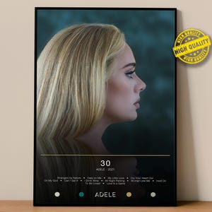 Adele Poster | 30 Poster | Album Poster Prints | Wall Decor Posters | Album Cover | Pop Music Poster