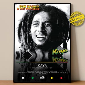 Bob Marley & The Wailers Poster | Kaya Poster | Album Poster Prints | Wall Decor Posters | Album Cover | Reggae Music Poster
