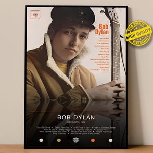 Bob Dylan Poster | Bob Dylan Druck | Album Poster Drucke | Wanddekor Poster | Album-Cover | Rock Musik Poster