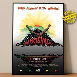 Bob Marley & The Wailers Poster | Uprising Poster | Album Poster Prints | Wall Decor Posters | Album Cover | Reggae Music Poster