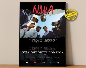 N.W.A Poster | Straight Outta Compton Poster | Album Poster Prints | Wall Decor Posters | Album Cover | Rap Music Poster