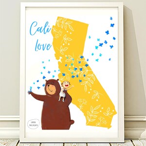 California Art, I love you California, California Bear, California girl, kids room