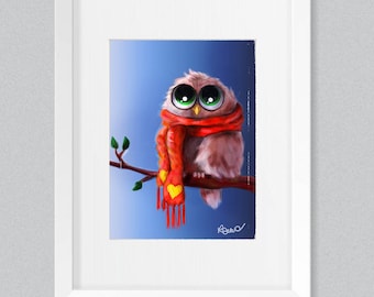 Night Night Owl, Nursery Art, Children's Bedroom, Wall, Whimsical art, Owl print