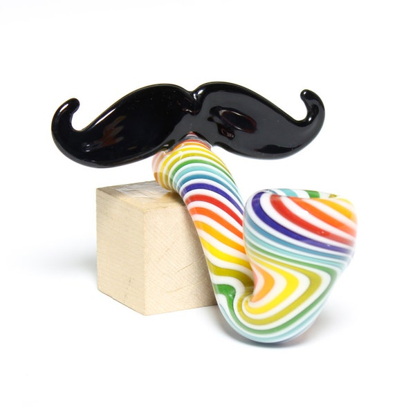 Glass Pipe - Mustache Sherlock - MADE TO ORDER -Hedcraft Glassworks