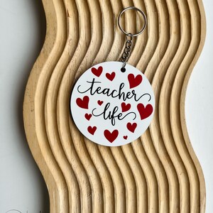 Teacher Keychain, Teacher Gift, End of Term Teacher Gift, Teacher Thank You Present, Wooden Teacher Keyring, Last Day of School Gift
