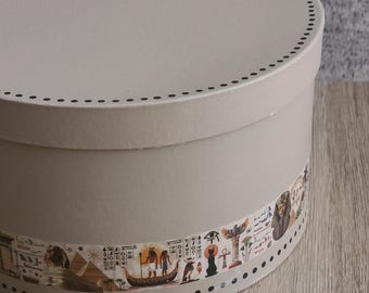 Hand Painted Egyptian Keepsake Box, Decorative Papier Mache Gift Box