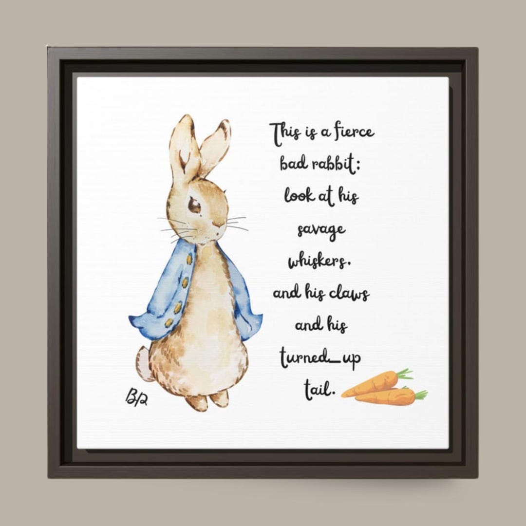 Peter Rabbit Watercolour Simple Peter Rabbit Watercolor Illustration Matte Canvas - Etsy