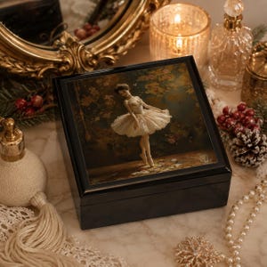 Ballerina-Puppenmalerei-Schmuckschatulle | Heiligabend Zauber