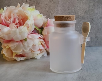 Acrylic Bath Salt Jar with Cork, Wooden Spoon (200 ml)