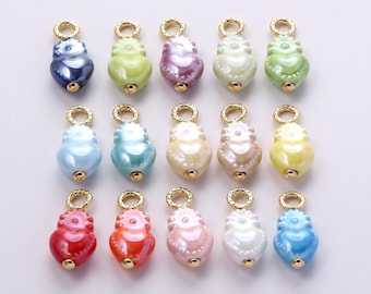 Ceramic Sacred Heart Torch Charms,Candy Colors Ceramic Porcelain Sacred Heart Torch Pendant Necklace Earrings DIY Jewelry Making Supply