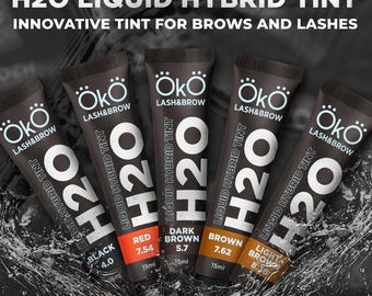 OKO Liquid Hybrid Tint H2O Eyebrow and Eyelash Tinting Kit with Oxidizer