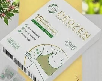 Deodorant cream DEOZEN - that eliminates underarm odor for up to 15 days. 12 sachets