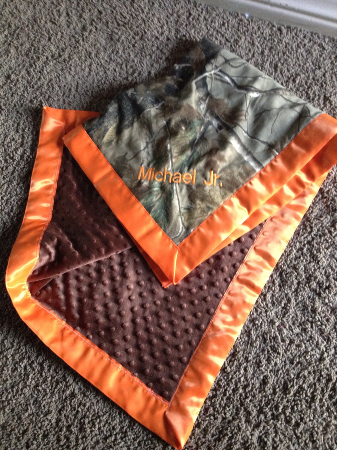 Hunting camo baby blanket Any color Personalized for free Etsy