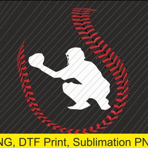 Baseball Catcher Ball Stitch Silhouette Png | Digital Download | DTF Print