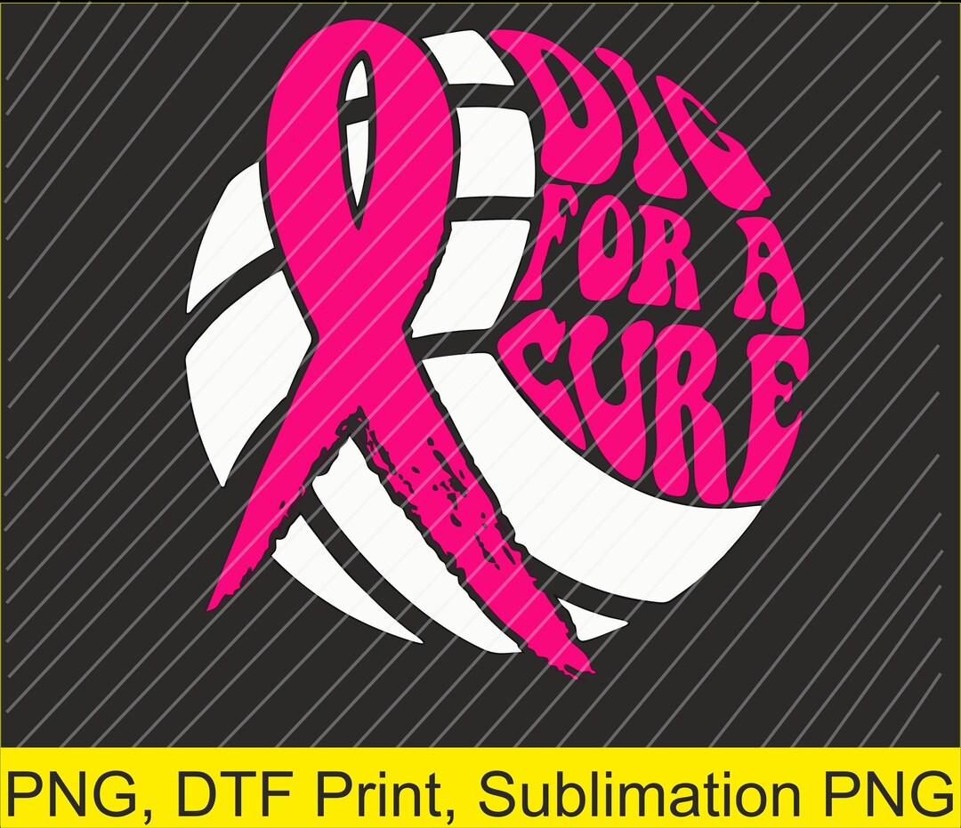Dig for Cure Ribbon Volleyball Breast Cancer Awareness Pink Png ...