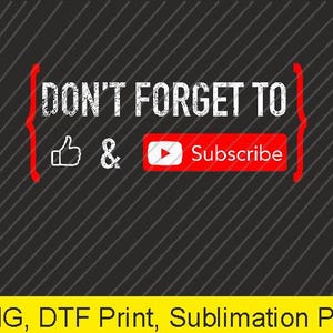 以下が含まれることがあります： 「DON'T FORGET TO Subscribe」の白文字と、親指を立てたアイコン、YouTubeの登録ボタンが、斜め線が入った濃いグレーの背景に配置されたグラフィック。下部には黄色のテキストがあります。