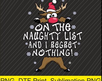 Natale nella lista dei cattivi e non mi pento di nulla Renna PNG / Download digitale
