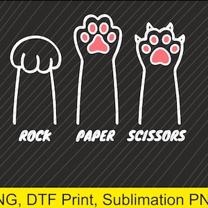 rock paper scissors paws Png | Digital Download | DTF Print