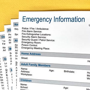 Emergency Info Template: Contacts, Plans & Supplies