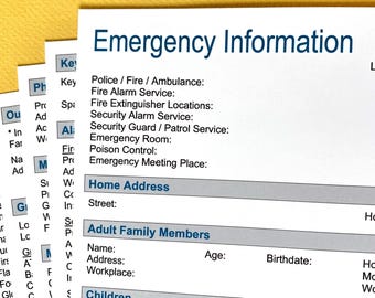 Emergency Info Template: Contacts, Plans & Supplies